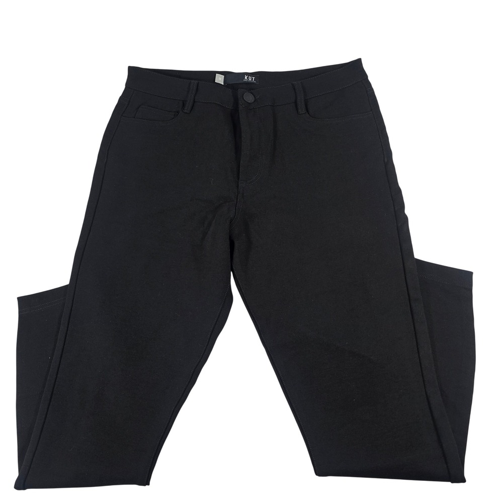 Kut from the Kloth Donna High Rise Ankle Skinny Pants Black Size 12 Stretch